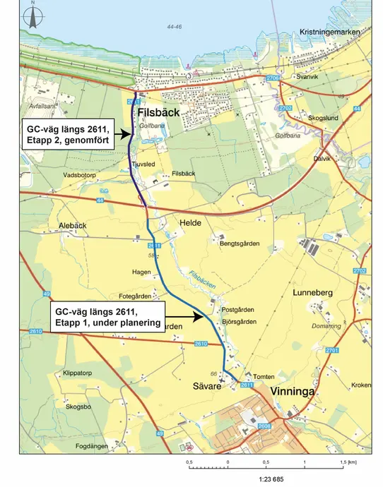 Cykelväg Filsbäck - Vinninga